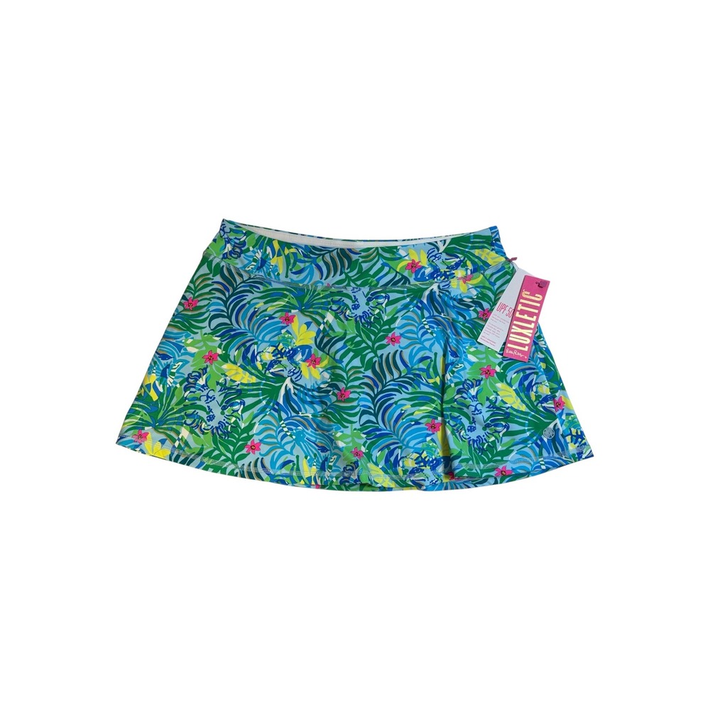 Lilly Pulitzer Luxletic Aila Skort Via Parigi Tropical Floral Large UPF 50+ NEW